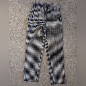 Zara Women's High-Waisted Gingham Pants (S)
